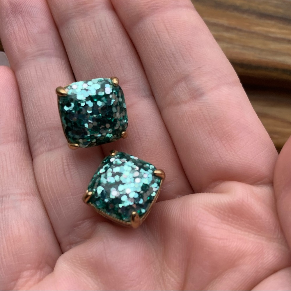Kate spade teal/mint green confetti stud earrings